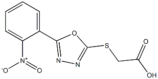 2-{[5-(2-nitrophenyl)-1,3,4-oxadiazol-2-yl]sulfanyl}acetic acid Struktur