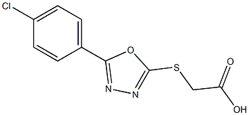 2-{[5-(4-chlorophenyl)-1,3,4-oxadiazol-2-yl]sulfanyl}acetic acid Struktur