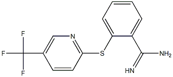 2-{[5-(trifluoromethyl)pyridin-2-yl]sulfanyl}benzene-1-carboximidamide Struktur