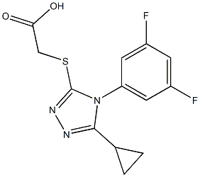 2-{[5-cyclopropyl-4-(3,5-difluorophenyl)-4H-1,2,4-triazol-3-yl]sulfanyl}acetic acid Struktur