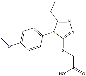 2-{[5-ethyl-4-(4-methoxyphenyl)-4H-1,2,4-triazol-3-yl]sulfanyl}acetic acid Struktur