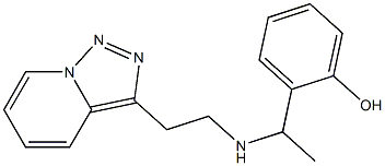 2-{1-[(2-{[1,2,4]triazolo[3,4-a]pyridin-3-yl}ethyl)amino]ethyl}phenol Struktur