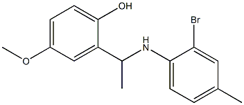 2-{1-[(2-bromo-4-methylphenyl)amino]ethyl}-4-methoxyphenol Struktur