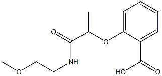 2-{1-[(2-methoxyethyl)carbamoyl]ethoxy}benzoic acid Struktur