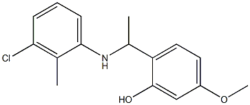 2-{1-[(3-chloro-2-methylphenyl)amino]ethyl}-5-methoxyphenol Struktur