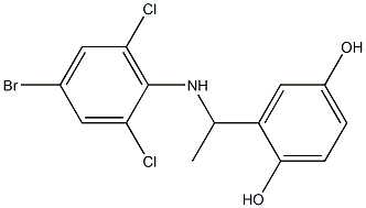 2-{1-[(4-bromo-2,6-dichlorophenyl)amino]ethyl}benzene-1,4-diol Struktur