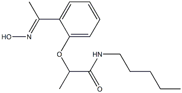 2-{2-[1-(hydroxyimino)ethyl]phenoxy}-N-pentylpropanamide Struktur