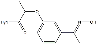 2-{3-[1-(hydroxyimino)ethyl]phenoxy}propanamide Struktur