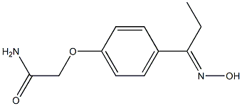 2-{4-[(1E)-N-hydroxypropanimidoyl]phenoxy}acetamide Struktur