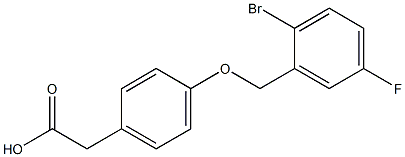 2-{4-[(2-bromo-5-fluorophenyl)methoxy]phenyl}acetic acid Struktur