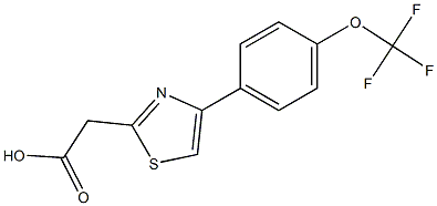 2-{4-[4-(trifluoromethoxy)phenyl]-1,3-thiazol-2-yl}acetic acid Struktur