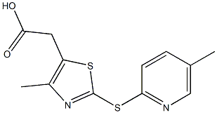 2-{4-methyl-2-[(5-methylpyridin-2-yl)sulfanyl]-1,3-thiazol-5-yl}acetic acid Struktur