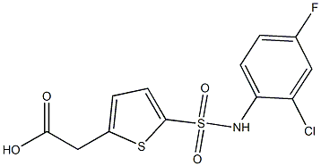 2-{5-[(2-chloro-4-fluorophenyl)sulfamoyl]thiophen-2-yl}acetic acid Struktur