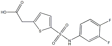 2-{5-[(3,4-difluorophenyl)sulfamoyl]thiophen-2-yl}acetic acid Struktur