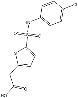 2-{5-[(4-chlorophenyl)sulfamoyl]thiophen-2-yl}acetic acid Struktur