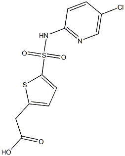 2-{5-[(5-chloropyridin-2-yl)sulfamoyl]thiophen-2-yl}acetic acid Struktur