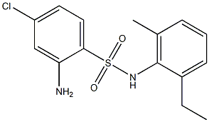 2-amino-4-chloro-N-(2-ethyl-6-methylphenyl)benzene-1-sulfonamide Struktur