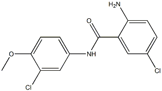 2-amino-5-chloro-N-(3-chloro-4-methoxyphenyl)benzamide Struktur