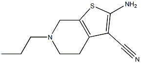 2-amino-6-propyl-4,5,6,7-tetrahydrothieno[2,3-c]pyridine-3-carbonitrile Struktur