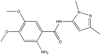 2-amino-N-(1,3-dimethyl-1H-pyrazol-5-yl)-4,5-dimethoxybenzamide Struktur