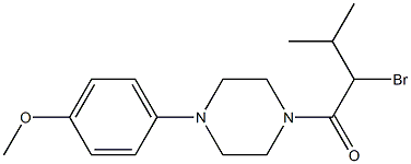 2-bromo-1-[4-(4-methoxyphenyl)piperazin-1-yl]-3-methylbutan-1-one Struktur