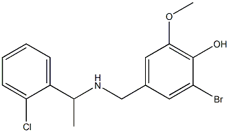 2-bromo-4-({[1-(2-chlorophenyl)ethyl]amino}methyl)-6-methoxyphenol Struktur