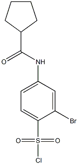 2-bromo-4-cyclopentaneamidobenzene-1-sulfonyl chloride Struktur