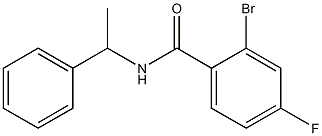 2-bromo-4-fluoro-N-(1-phenylethyl)benzamide Struktur