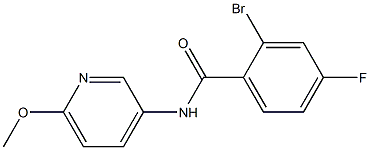 2-bromo-4-fluoro-N-(6-methoxypyridin-3-yl)benzamide Struktur