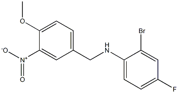 2-bromo-4-fluoro-N-[(4-methoxy-3-nitrophenyl)methyl]aniline Struktur