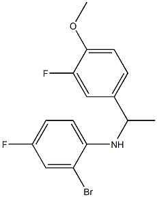 2-bromo-4-fluoro-N-[1-(3-fluoro-4-methoxyphenyl)ethyl]aniline Struktur