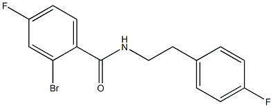 2-bromo-4-fluoro-N-[2-(4-fluorophenyl)ethyl]benzamide Struktur