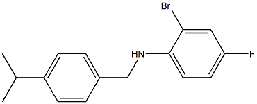 2-bromo-4-fluoro-N-{[4-(propan-2-yl)phenyl]methyl}aniline Struktur