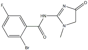 2-bromo-5-fluoro-N-(1-methyl-4-oxo-4,5-dihydro-1H-imidazol-2-yl)benzamide Struktur