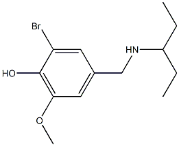 2-bromo-6-methoxy-4-[(pentan-3-ylamino)methyl]phenol Struktur