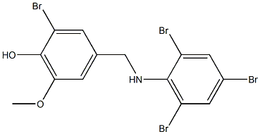 2-bromo-6-methoxy-4-{[(2,4,6-tribromophenyl)amino]methyl}phenol Struktur