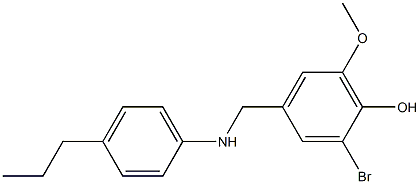 2-bromo-6-methoxy-4-{[(4-propylphenyl)amino]methyl}phenol Struktur