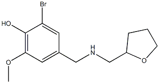 2-bromo-6-methoxy-4-{[(oxolan-2-ylmethyl)amino]methyl}phenol Struktur