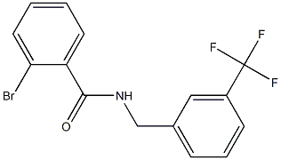 2-bromo-N-{[3-(trifluoromethyl)phenyl]methyl}benzamide Struktur