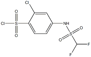 2-chloro-4-(difluoromethanesulfonamido)benzene-1-sulfonyl chloride Struktur