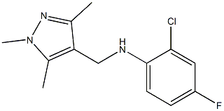 2-chloro-4-fluoro-N-[(1,3,5-trimethyl-1H-pyrazol-4-yl)methyl]aniline Struktur