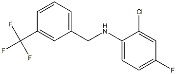 2-chloro-4-fluoro-N-{[3-(trifluoromethyl)phenyl]methyl}aniline Struktur