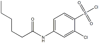 2-chloro-4-hexanamidobenzene-1-sulfonyl chloride Struktur