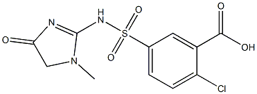 2-chloro-5-[(1-methyl-4-oxo-4,5-dihydro-1H-imidazol-2-yl)sulfamoyl]benzoic acid Struktur