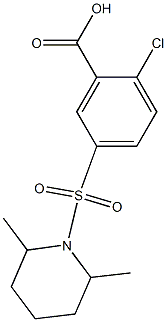 2-chloro-5-[(2,6-dimethylpiperidine-1-)sulfonyl]benzoic acid Struktur