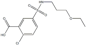 2-chloro-5-[(3-ethoxypropyl)sulfamoyl]benzoic acid Struktur