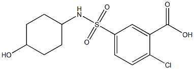 2-chloro-5-[(4-hydroxycyclohexyl)sulfamoyl]benzoic acid Struktur