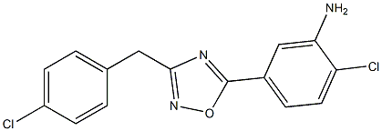 2-chloro-5-{3-[(4-chlorophenyl)methyl]-1,2,4-oxadiazol-5-yl}aniline Struktur