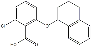 2-chloro-6-(1,2,3,4-tetrahydronaphthalen-1-yloxy)benzoic acid Struktur