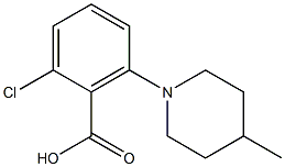 2-chloro-6-(4-methylpiperidin-1-yl)benzoic acid Struktur